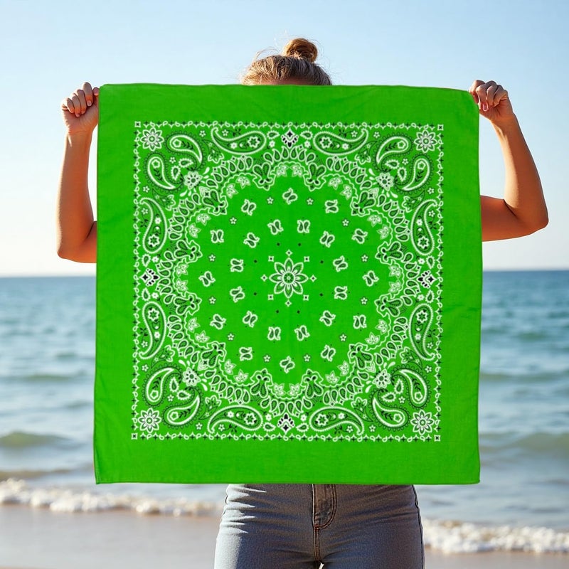 HankieWorld Store Bandana single Pack Soft Thin 27 inch Cotton Paisley Design Extra Large Headwear - Image 2